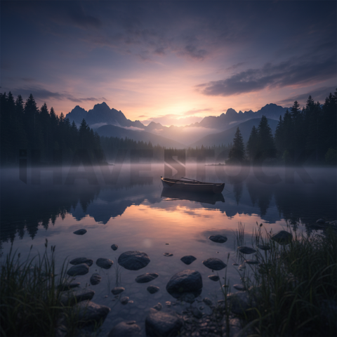 Peaceful Lakeside Morning   Lakes & Rivers N&L RVS 0093