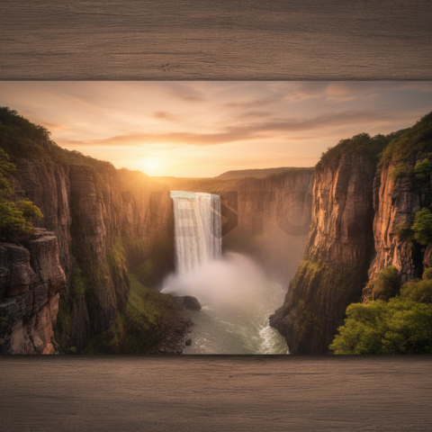 Waterfall In Rocky Canyon   Lakes & Rivers N&L RVS 0009
