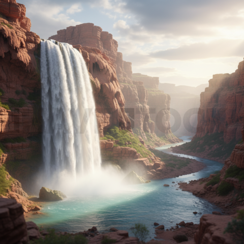 Waterfall In Rocky Canyon   Lakes & Rivers N&L RVS 0017