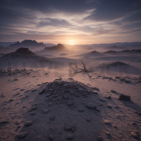 Barren Desert Horizon   Deserts & Rocks N&L RKS 0069