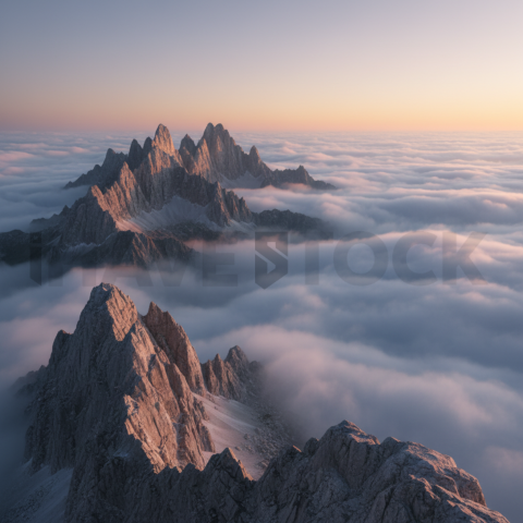 Rocky Peaks Above The Clouds   Mountains & Valleys N&L VAL 0022