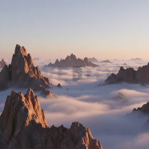 Rocky Peaks Above The Clouds   Mountains & Valleys N&L VAL 0070