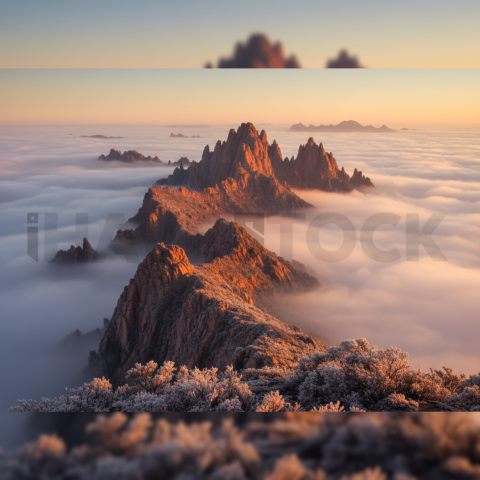 Rocky Peaks Above The Clouds   Mountains & Valleys N&L VAL 0043