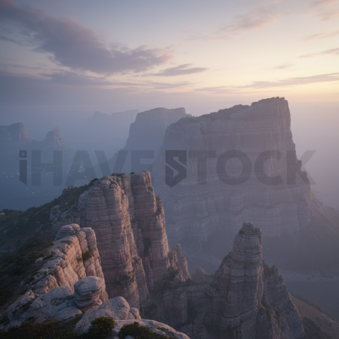 Steep Cliffs At Dusk   Mountains & Valleys N&L VAL 0008
