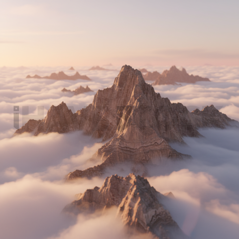 Rocky Peaks Above The Clouds   Mountains & Valleys N&L VAL 0069