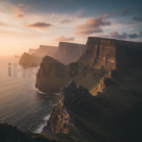 Steep Cliffs At Dusk   Mountains & Valleys N&L VAL 0025