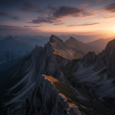 Steep Cliffs At Dusk   Mountains & Valleys N&L VAL 0013