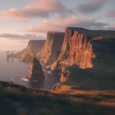 Steep Cliffs At Dusk   Mountains & Valleys N&L VAL 0042