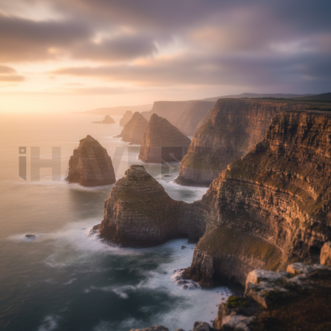 Steep Cliffs At Dusk   Mountains & Valleys N&L VAL 0050