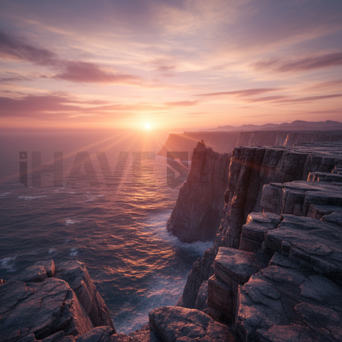 Steep Cliffs At Dusk   Mountains & Valleys N&L VAL 0045