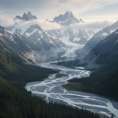 Glacial Valley Landscape   Mountains & Valleys N&L VAL 0052