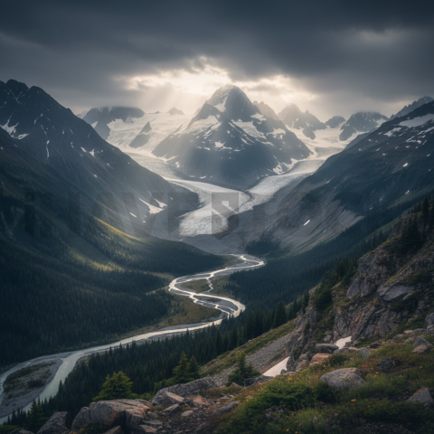 Glacial Valley Landscape   Mountains & Valleys N&L VAL 0066