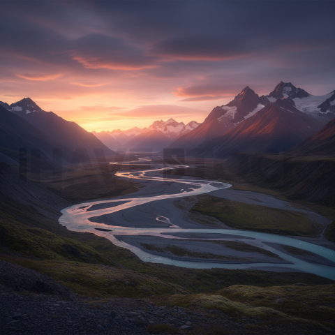 Glacial Valley Landscape   Mountains & Valleys N&L VAL 0061