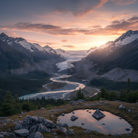 Glacial Valley Landscape   Mountains & Valleys N&L VAL 0046