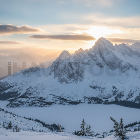 Majestic Snow Capped Mountain Range   Mountains & Valleys N&L VAL 0010