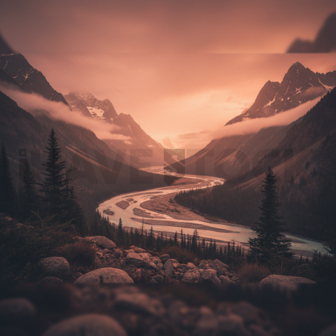 Glacial Valley Landscape   Mountains & Valleys N&L VAL 0094