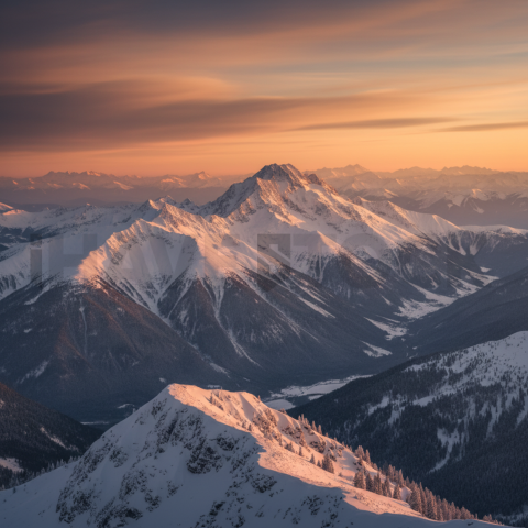 Majestic Snow Capped Mountain Range   Mountains & Valleys N&L VAL 0027