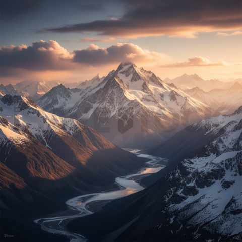 Majestic Snow Capped Mountain Range   Mountains & Valleys N&L VAL 0076