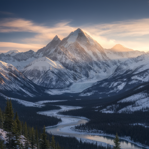 Majestic Snow Capped Mountain Range   Mountains & Valleys N&L VAL 0075