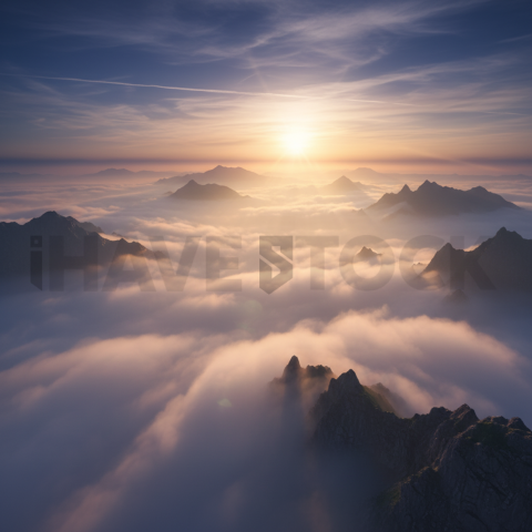 Misty Valley At Sunrise   Mountains & Valleys N&L VAL 0028