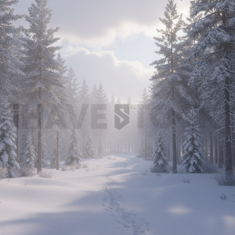 Snowy Pine Forest   Winter & Snow N&L SNW 0020