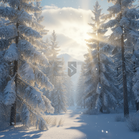 Snowy Pine Forest   Winter & Snow N&L SNW 0014