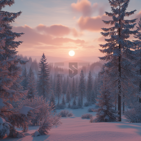 Snowy Pine Forest   Winter & Snow N&L SNW 0024