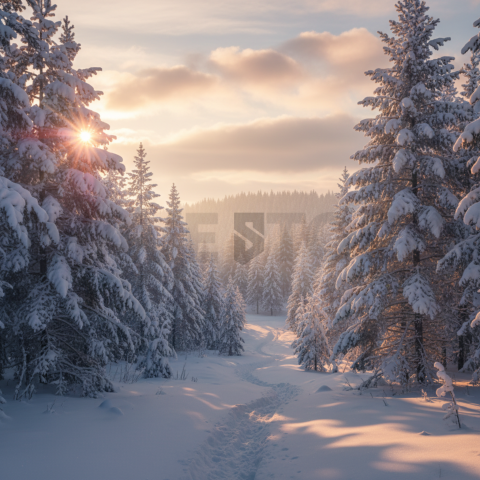 Snowy Pine Forest   Winter & Snow N&L SNW 0056
