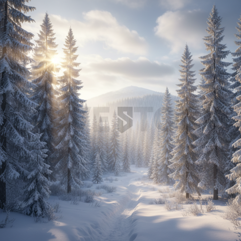 Snowy Pine Forest   Winter & Snow N&L SNW 0074