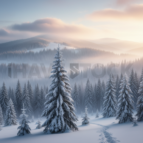 Snowy Pine Forest   Winter & Snow N&L SNW 0079