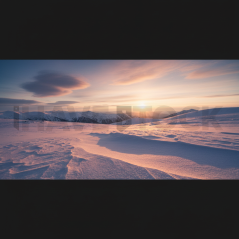 Sunset Light On Snowfield   Winter & Snow N&L SNW 0008