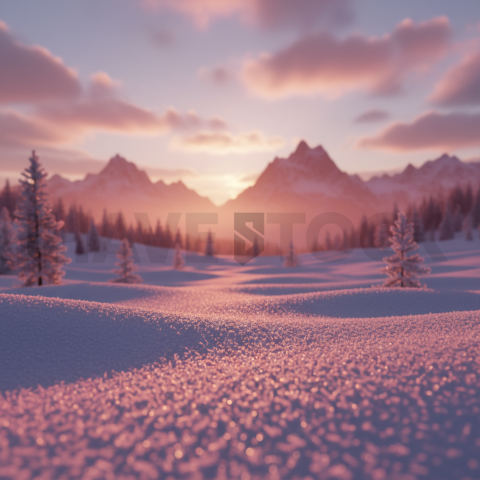 Sunset Light On Snowfield   Winter & Snow N&L SNW 0013