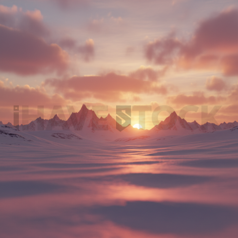 Sunset Light On Snowfield   Winter & Snow N&L SNW 0086