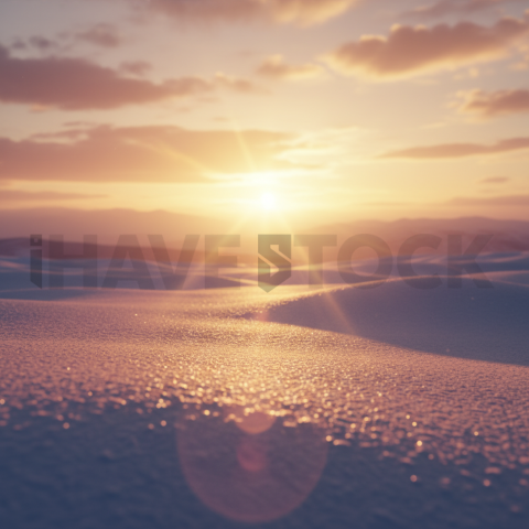 Sunset Light On Snowfield   Winter & Snow N&L SNW 0094