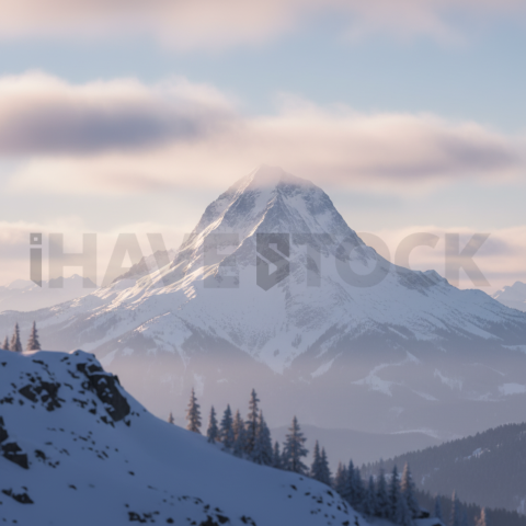 Winter Mountain Peak   Winter & Snow N&L SNW 0042