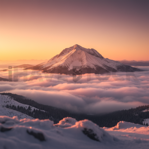 Winter Mountain Peak   Winter & Snow N&L SNW 0087