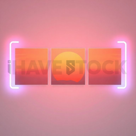 Social Media Carousel Template 5 Panel Carousel Layout Neon Futuristic Glow carousel 421