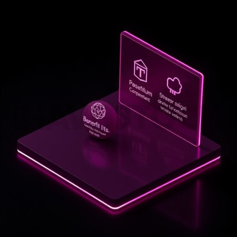 Benefits Grid Card Magenta Ultra Glow Dark UI Card 2025 – 8K