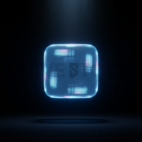 Holographic CTA Button Blue Electric Subtle Glow Dark CTA Button 2025 – 8K UI Element