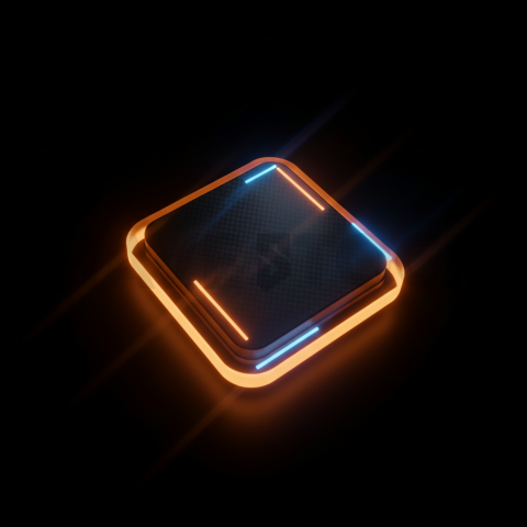 Neon Accent CTA Button Amber Medium Glow Dark CTA Button 2025 – 8K UI Element