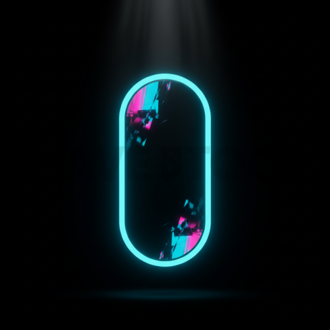 Pill shaped CTA Button Cyan Ultra Intense Glow Dark CTA Button 2025 – 8K UI Element
