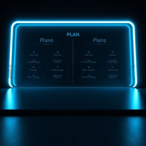 Plan Comparison Card Cyan Medium Glow Dark UI Card 2025 – 8K