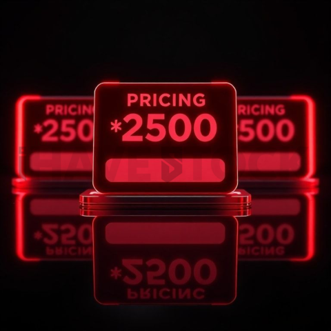 Pricing Card Red Neon Ultra Glow Dark UI Card 2025 – 8K