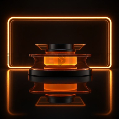 Product Showcase Card Amber Soft Glow Dark UI Card 2025 – 8K