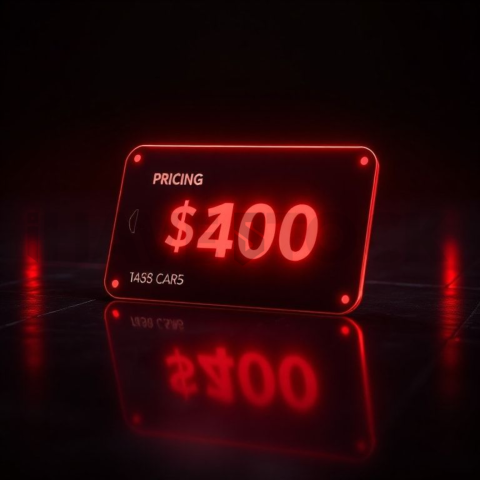 Pricing Card Red Neon Strong Glow Dark UI Card 2025 – 8K