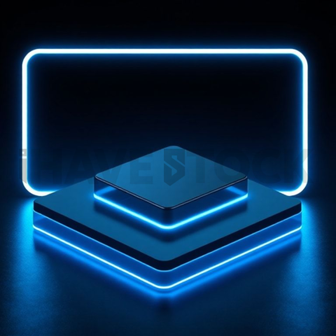 Product Showcase Card Blue Electric Medium Glow Dark UI Card 2025 – 8K