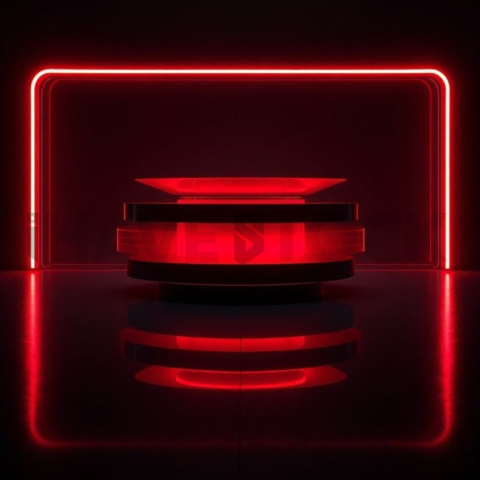 Product Showcase Card Red Neon Medium Glow Dark UI Card 2025 – 8K