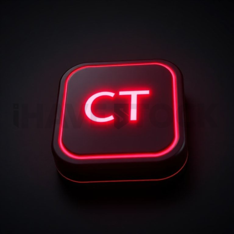 Squared CTA Button Red Neon Ultra Intense Glow Dark CTA Button 2025 – 8K UI Element