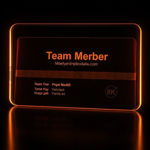 Team Member Card Amber Ultra Glow Dark UI Card 2025 – 8K