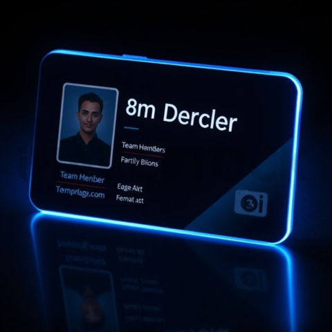 Team Member Card Blue Electric Soft Glow Dark UI Card 2025 – 8K